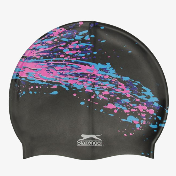 Slazenger Kapa za plivanje SLAZ PRINT SILI CAP SN BLACK/PINK/BLUE 